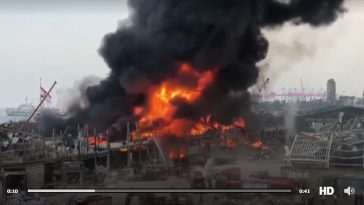 حريق في مرفأ بيروت